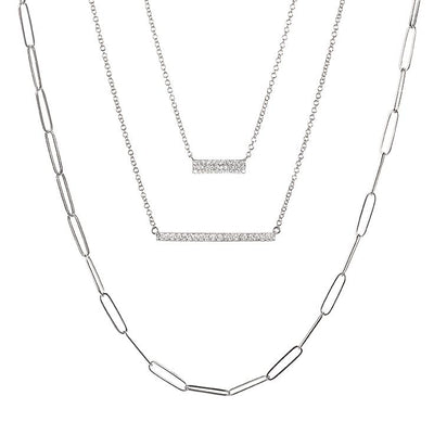 0.11 ctw Diamond Bar Necklace