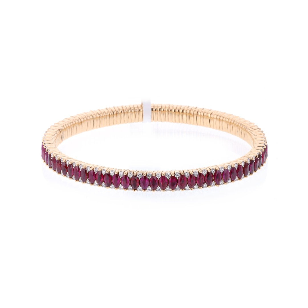 Ruby & Diamond Stretch Bracelet