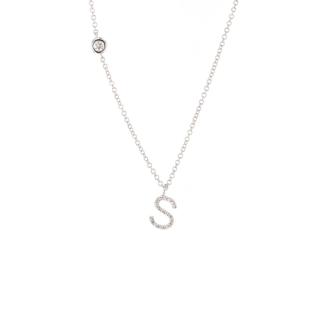 18" 0.09 ctw Diamond Initial Necklace | M10278579