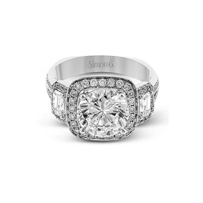 0.96 ctw Diamond Halo Engagement Ring