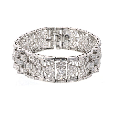 Platinum & Diamond French Art Deco Bracelet