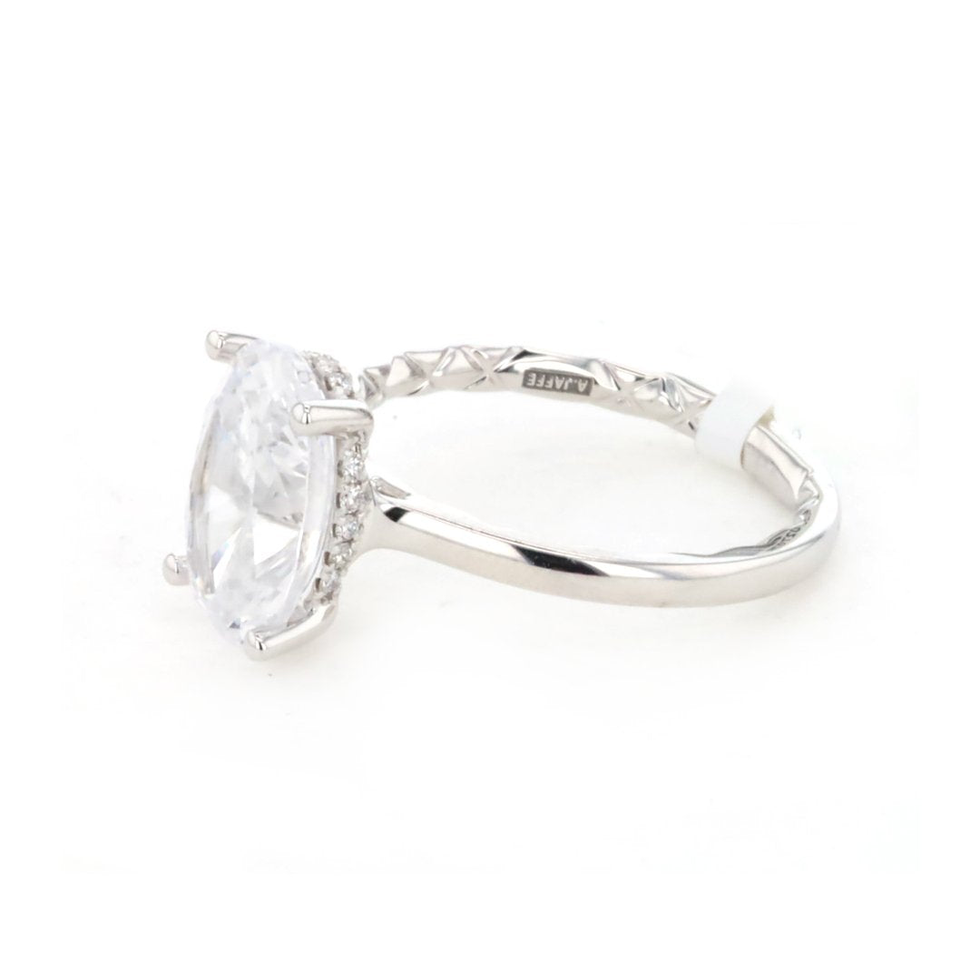 0.08 ctw Diamond Hidden Halo Engagement Ring