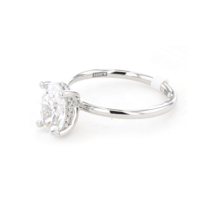 0.08 ctw Diamond Hidden Halo Engagement Ring