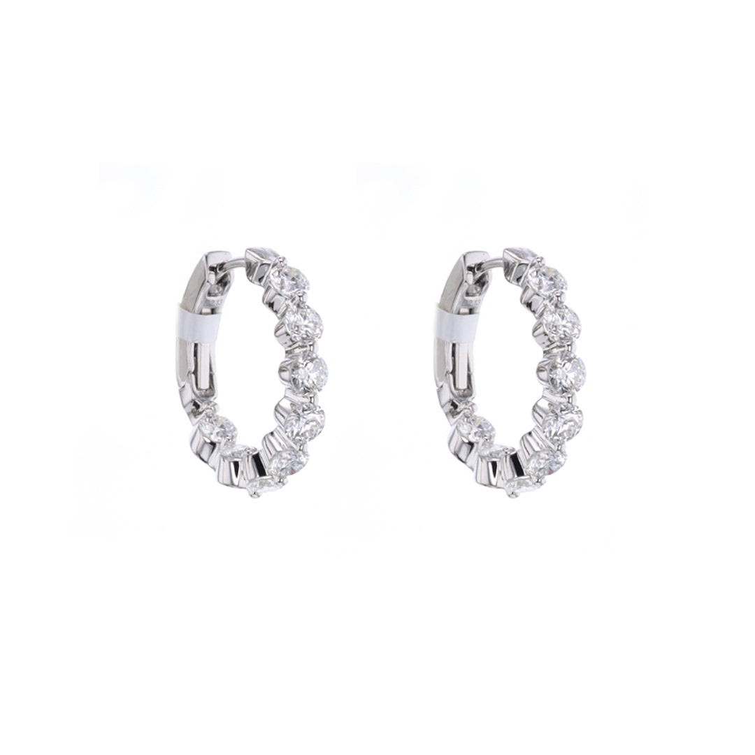 2.13 ctw Diamond 3/4" Inside-Out Hoop Earrings