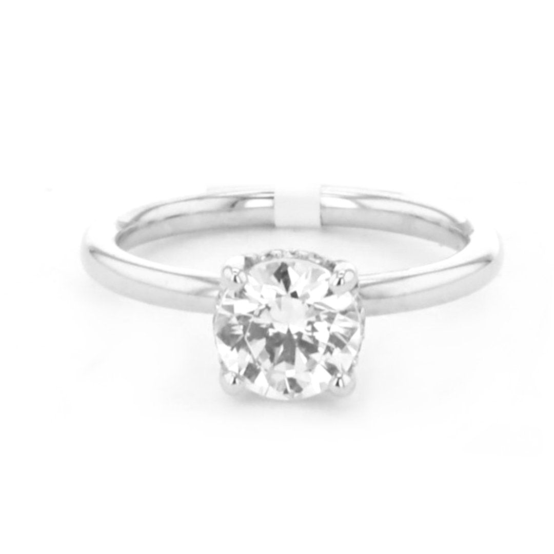 0.08 ctw Diamond Hidden Halo Engagement Ring