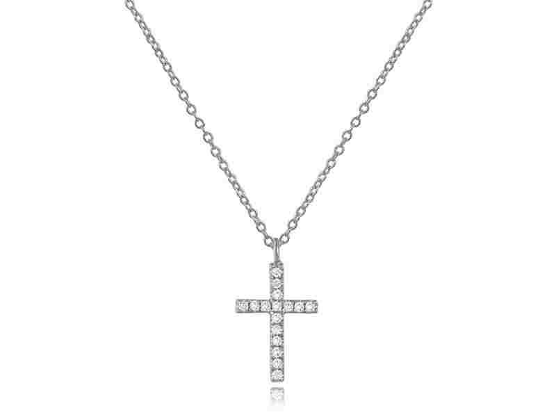 .04 ctw Diamond Pendant Cross Necklace