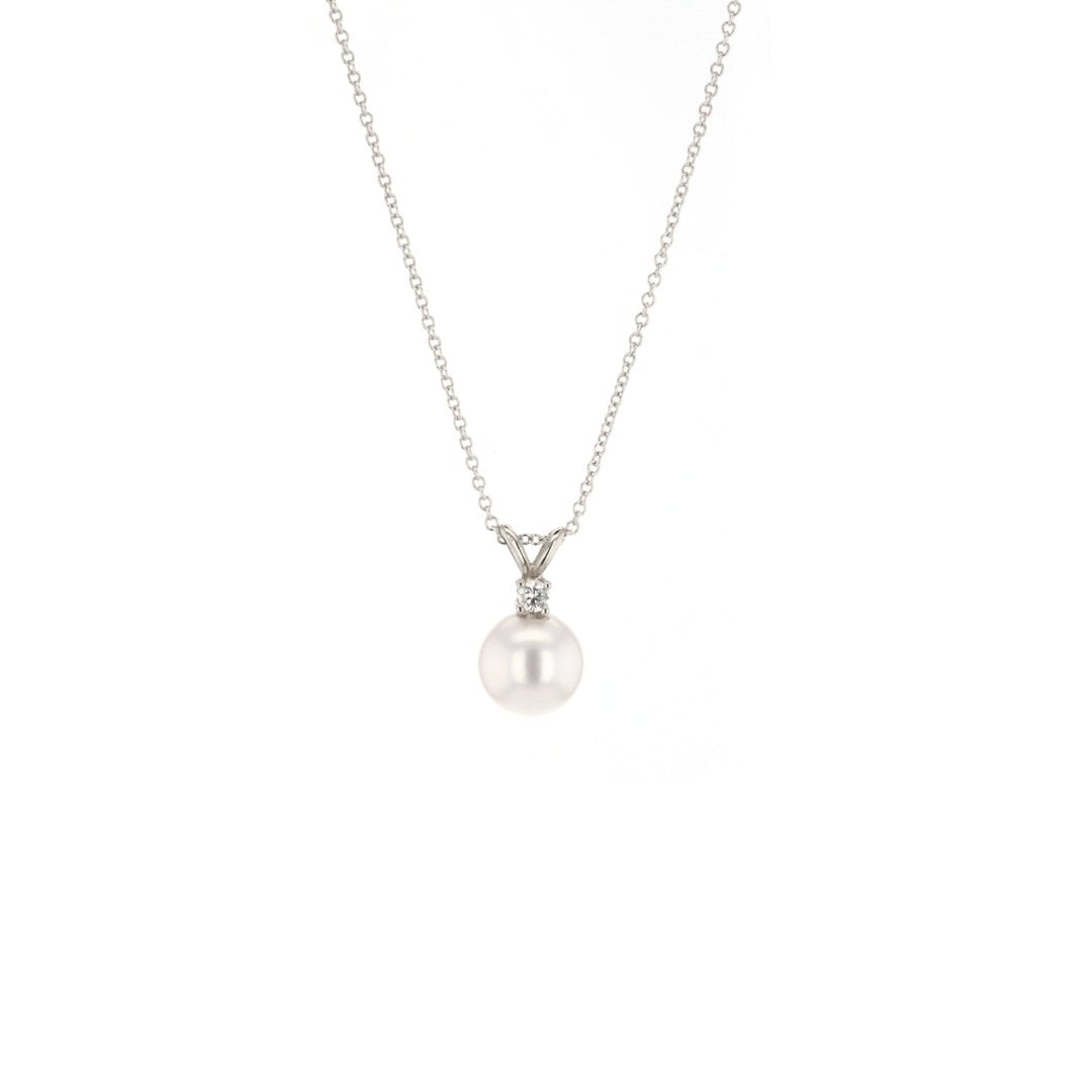 Pearl & Diamond Pendant Necklace