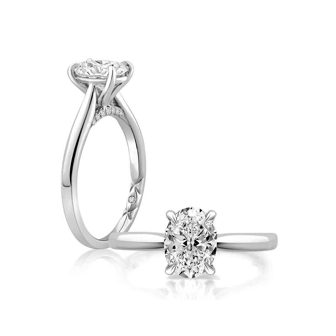 0.08 ctw Diamond Hidden Halo Engagement Ring