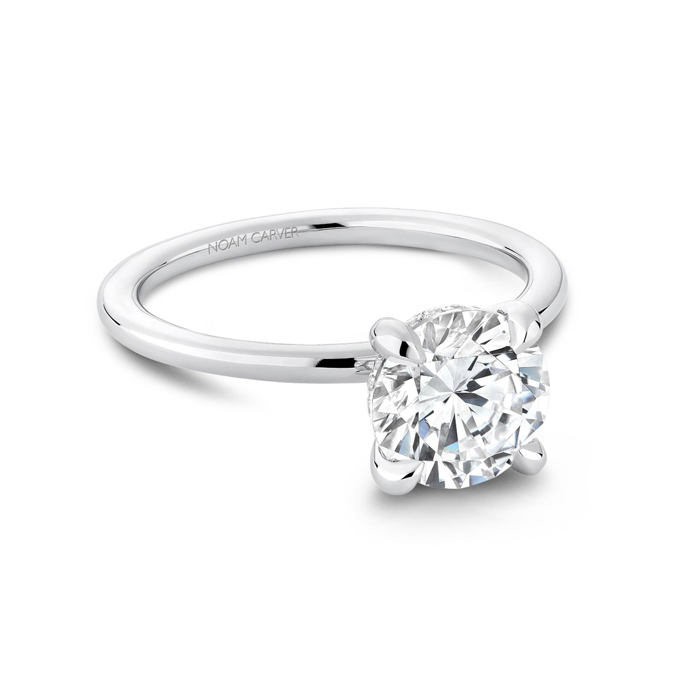 0.05 ctw Diamond Hidden Halo Engagement Ring