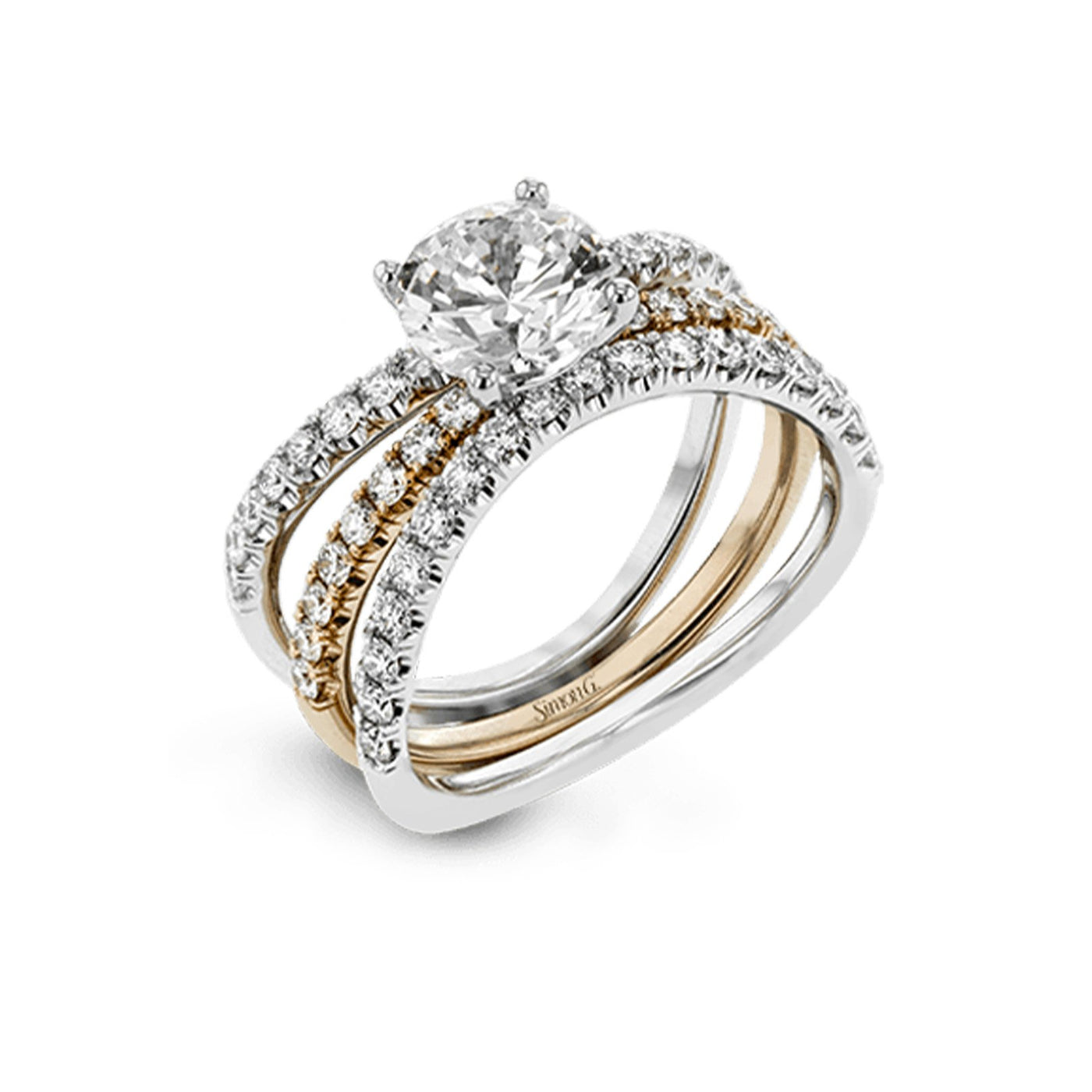 0.81 ctw Diamond Solitaire Engagment Ring Set