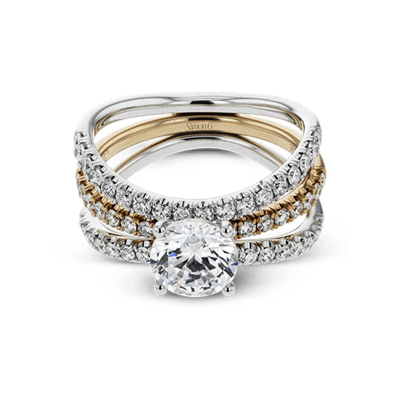 0.81 ctw Diamond Solitaire Engagment Ring Set