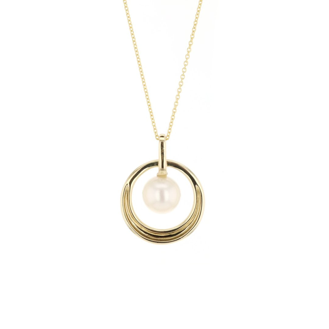 18" Pearl & Diamond Pendant Necklace | 10276686