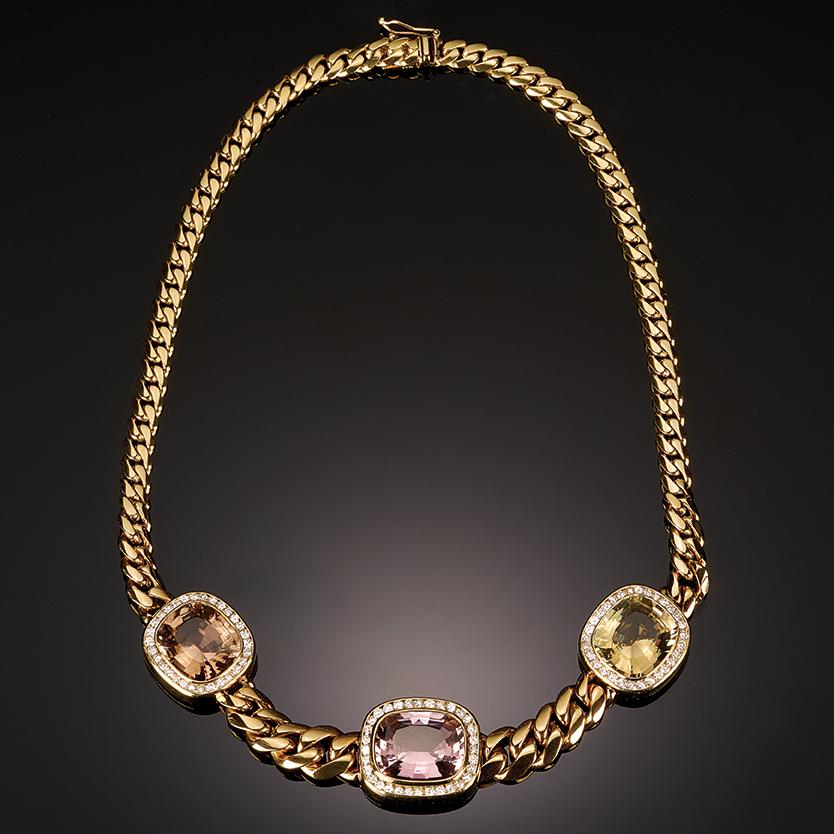 Tourmaline & Diamond Necklace