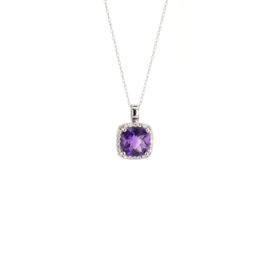 Amethyst & Diamond Pendant Necklace | M10270075