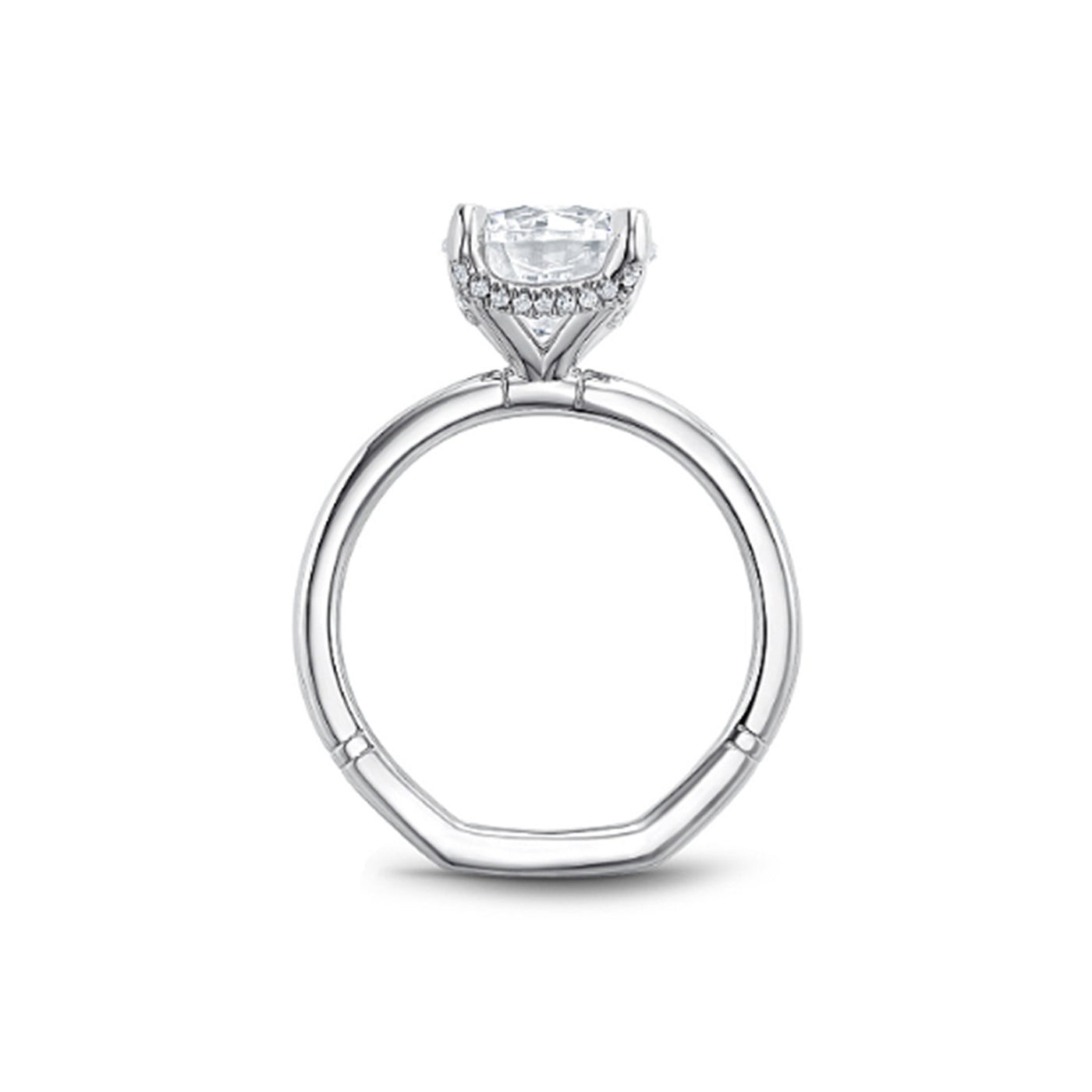 0.08 ctw Diamond Hidden Halo Engagement Ring