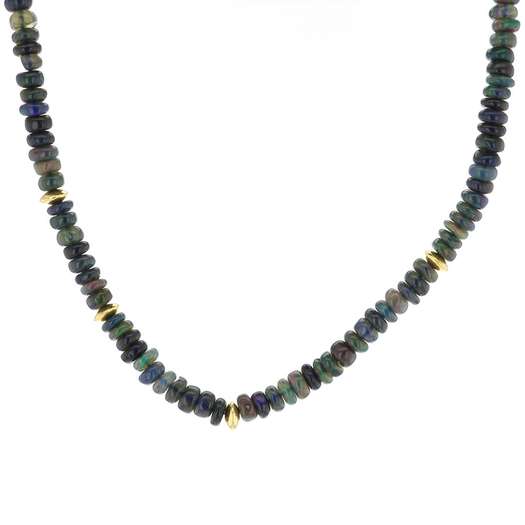 Black Opal Bead Necklace