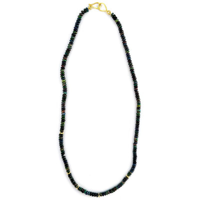 Black Opal Bead Necklace