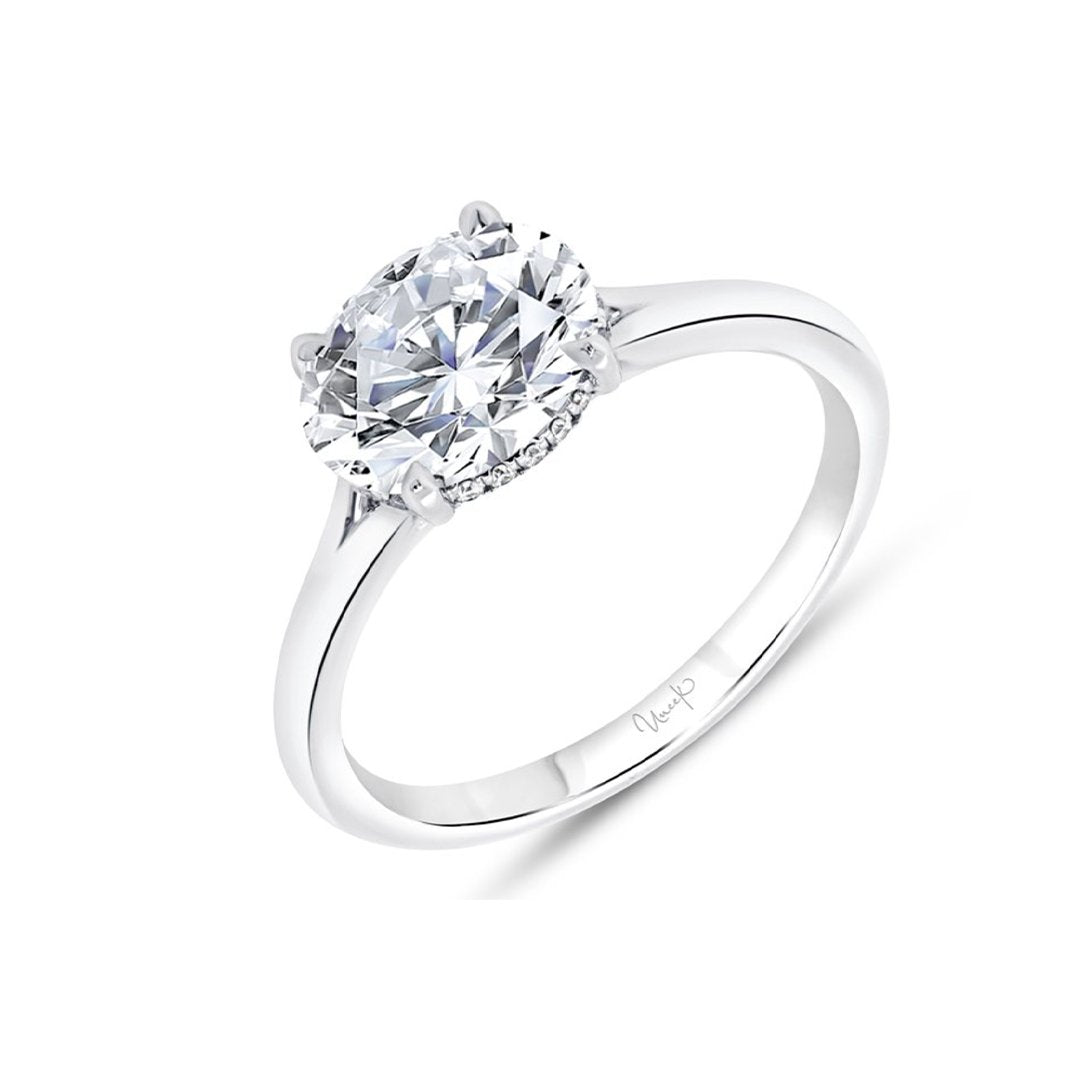 0.08 ctw Diamond Hidden Halo Engagement Ring