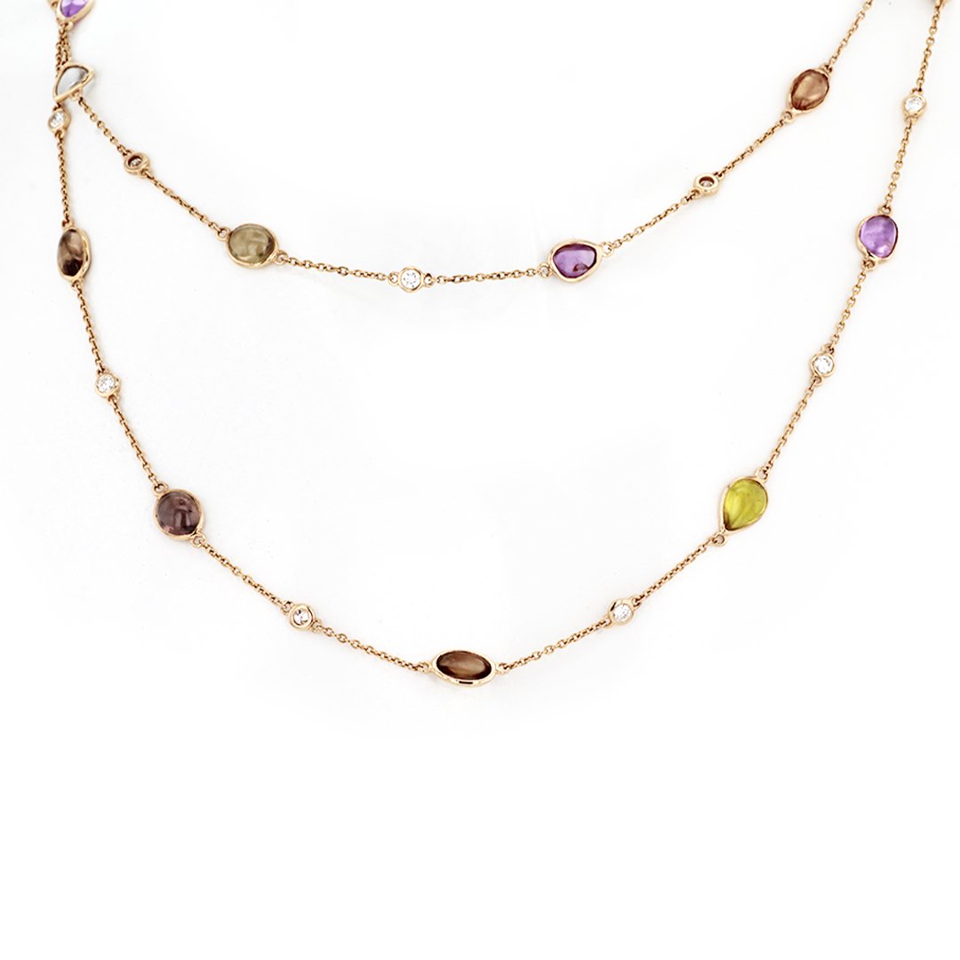 Multi-color Sapphire & Diamond Necklace | Continental Diamond